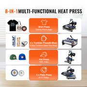 Charger l'image dans la visionneuse de galerie, Amocart Heat Press Machine Heat Transfer Machine with 30 oz Tumbler Press 360° Swing Away Digital T-Shirt Pressing Coating
