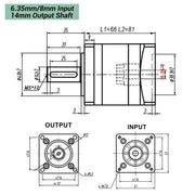 Bild in Galerie-Viewer laden, YunDuan Planetary Reducer Nema23 Stepper Motor Reducer Step-down Gearbox Ratio 4:1-100:1 14mm Shaft Less Than 20 arcmin

