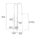 SucceBuy Swimming Pool Ladder Double Handrails Stairs with Non-slip Heavy Duty Steps for 48-54 In Inground & Above-ground Pools