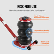 Load image into Gallery viewer, SucceBuy Pneumatic Jack 3 Ton/5 Ton Triple Bag Air Jack Quick Lift Heavy Duty Car Repair Jacks Folding Rod Jacks with Two Wheels
