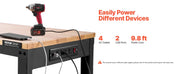 Load image into Gallery viewer, SucceBuy Multi Adjustable Workbench Woodworking Hardwood Work Bench with Power Outlets Foot Pads for Workshop Office Home Use
