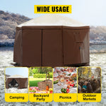 Amocart Pop-up Camping Gazebo Camping Canopy Shelter 6 Sided 12' x 12' / 10' x 10' Sun Shade Tents & Canopies Camping & Hiking