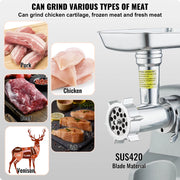 Bild in Galerie-Viewer laden, SucceBuy Electric Meat Grinder 5 Lb/Min Industrial Meat Mincer with Blade Grinding Plate Sausage Stuffing Blade and 3 Tubes
