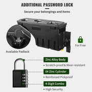 Load image into Gallery viewer, Amocart Truck Bed Storage Box Passenger Side Lockable Lid Waterproof ABS Wheel Well with Password Padlock Tool Box for Trucks
