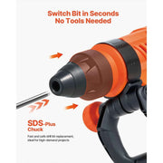 Load image into Gallery viewer, Amocart Corded Hammer Drill 1600W 175-350RPM Electric Demolition Drills 2-Inch SDS-Max Rotary Hammer Driver for Concrete Wood
