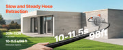 Charger l'image dans la visionneuse de galerie, SucceBuy Dévidoir de Tuyau d'Arrosage Rétractable Mural Dévidoir Robuste avec Buse à 9 Fonctions Support Pivotant à 180°
