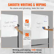 Charger l'image dans la visionneuse de galerie, SucceBuy Rolling Magnetic Whiteboard Double-Sided Mobile Whiteboard 360° Reversible Adjustable Height Dry Erase Board for School
