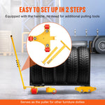 Amocart Machinery Skate Dolly Industrial Heavy Duty Mover with Handle 360° Swivel Wheels Non-Slip Cap for Warehouse Workshop