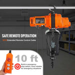 Amocart 2200 lbs Electric Chain Hoist Single Phase Overhead Lifting Crane with Chain 10 ft  Wired Remote Control for Garage