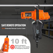 Charger l'image dans la visionneuse de galerie, Amocart 2200 lbs Electric Chain Hoist Single Phase Overhead Lifting Crane with Chain 10 ft  Wired Remote Control for Garage
