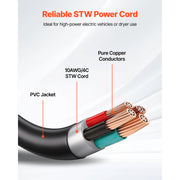 Load image into Gallery viewer, Amocart Y Splitter Adapter 4 Prong Outlet 240 V Dryer with Grip Handle 10 AWG STW Wire/6/3+8/1 STW Wire for EV Charger Dryer RV
