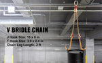 Amocart 5/16"×2' G80 V-Chain Bridle with 2 Legs & 15" J Hooks & T Hooks Industrial Grade Components Adjustable Chain Design