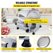 Load image into Gallery viewer, SucceBuy Commercial Meat Slicer 320W Electric Deli Food Slicer 12 inch Carbon Steel Blade Electric Food Slicer for Meat, Cheese
