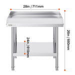 Amocart Stainless Steel Work Table Commercial Heavy Duty Food Prep Worktable with Adjustable Height for Restaurant Home Hotel
