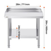 Bild in Galerie-Viewer laden, SucceBuy Stainless Steel Work Table Commercial Heavy Duty Food Prep Worktable with Adjustable Height for Restaurant Home Hotel
