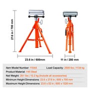 Bild in Galerie-Viewer laden, SucceBuy Roller Stand Heavy 2500 LBS Load Capacity 27.6"-52" Adjustable Folding Roller Support Stand for Pipe Wooden Boards

