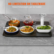 Load image into Gallery viewer, Amocart Electric Warming Tray 16.5"x 23.6"/11" Portable Tempered Glass Heating Tray with Temperature Control Perfect for Dinner
