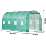 Amocart Walk-in Tunnel Greenhouse Galvanized Frame & Waterproof Cover 15x7x7/10x7x7/20x10x7/12x7x7 ft Greenhouses & Cold Frames