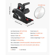 Load image into Gallery viewer, SucceBuy Track Saw 6-1/2-Inch Plunge-Cut Circular Saw Kit 2.16 in Cutting Depth for Wood Plastic, Guide Rail Not Included Black
