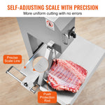 SucceBuy Commercial Electric Meat Bandsaw Stainless Steel Vertical Bone Sawing Frozen Meat Cutter with 6 Blades for Pork Beef