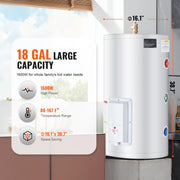 Load image into Gallery viewer, SucceBuy Electric Water Heater 40/70L Tank Instant Hot Water Heater 1.6Kw Tankless Water Heater w/ LED Display Knob Control IPX4
