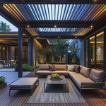 Aluminum Pergola Rainproof Electrically Adjustable Gazebo Electric Louvered Awning Outdoor Patio Sunshade