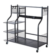 Load image into Gallery viewer, SucceBuy Golf Storage Garage Organizer Other Sports Equipment Storage Rack Outdoor Sport Gear and Toy Storage with Baskets&amp;Hooks - AMOCART
