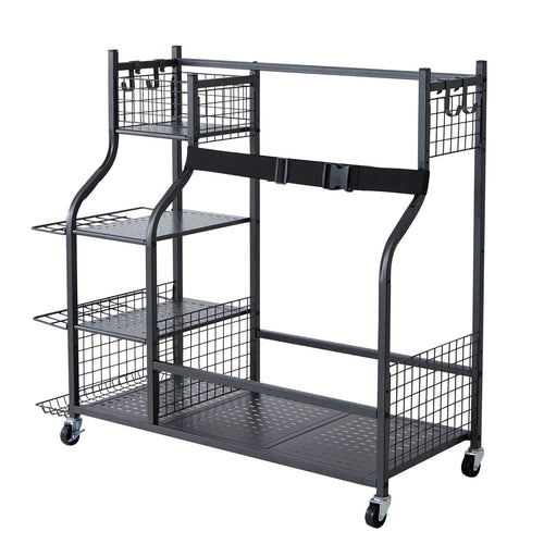 SucceBuy Golf Storage Garage Organizer Other Sports Equipment Storage Rack Outdoor Sport Gear and Toy Storage with Baskets&Hooks