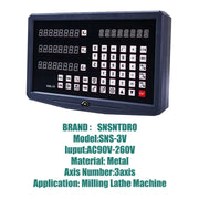 Load image into Gallery viewer, SNS-3V Display Milling Lathe Machine DRO Digital Readout AC110V/220V and 3 Pieces 0-1000mm Linear Scale Displacement Encoder
