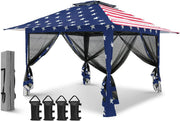 Load image into Gallery viewer, Customizable 13x13 Pop Up Gazebo with Mesh Netting,  Easy Set up Outdoor Gazebo Easy Up Screened Canopy for Patio and Backyard
