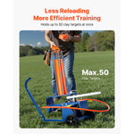 SucceBuy Clay Target Thrower Max 50/75-80 Clays 55 Yards Automatic on Wheels with Adjustable Foot Pedal Pull Handle for Shooting