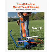 Load image into Gallery viewer, SucceBuy Clay Target Thrower Max 50/75-80 Clays 55 Yards Automatic on Wheels with Adjustable Foot Pedal Pull Handle for Shooting
