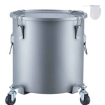 Amocart 10 Gal Fryer Grease Bucket Oil Disposal Caddy with Caster Base Carbon Steel Rust-Proof Coating Oil Transport Container