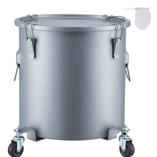 SucceBuy 10 gallons, seau à graisse pour friteuse, bac de récupération d'huile avec base roulante, en acier au carbone avec revêtement antirouille, conteneur de transport d'huile.