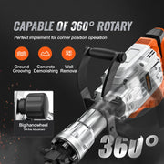 Load image into Gallery viewer, SucceBuy Demolition Jack Hammer 1500W/2200W/3500W Jack Hammer Concrete Breaker Heavy Duty Electric Jack Hammer 2/4pcs Chisel
