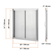 Charger l'image dans la visionneuse de galerie, 【Premium】Amocart BBQ Access Door Double Outdoor Kitchen Stainless Steel Flush Mount Door for BBQ Island Grilling Station Outsid
