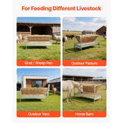 Load image into Gallery viewer, SucceBuy Livestock Hay Feeder 2 in 1 80-Gal Capacity 57.9" Long Goat Pasture Feeding Deeper Feeding Pan for Sheep Sheds Farms - AMOCART
