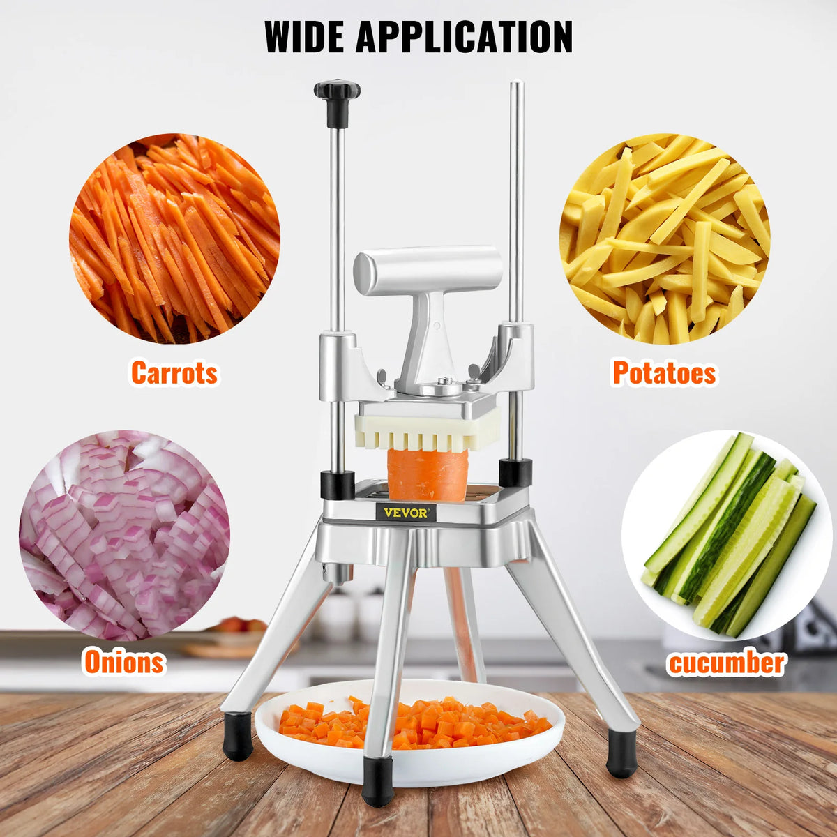 VEVOR Commercial Vegetable Fruit Chopper Heavy Duty Food Dicer Kattex Cutter Onion Slicer for Tomato Peppers Potato Mushroom Amocart
