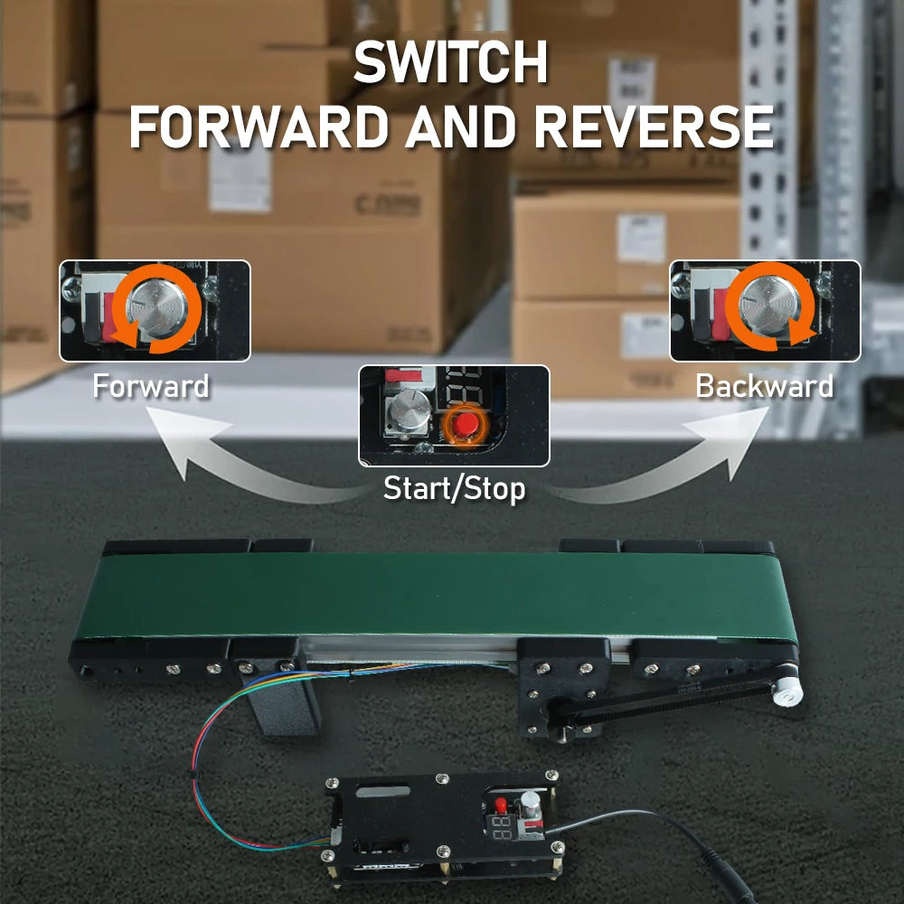 Small Desktop Belt Conveyor with Speed Controller Motor Mini Conveyor System Portable Conveyor Belt for Material Handling