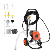 Load image into Gallery viewer, SucceBuy Stand Airless Paint Sprayer High Pressure Sprayer with Cart Cleaning Brush Hose Extension Rod Nozzles Paint Machine
