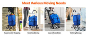 Bild in Galerie-Viewer laden, Amocart 36L Folding Shopping Cart Stair Climbing Handcart with Wheels &amp; Oxford Cloth Bag Hand Truck for Grocery Laundry Storage
