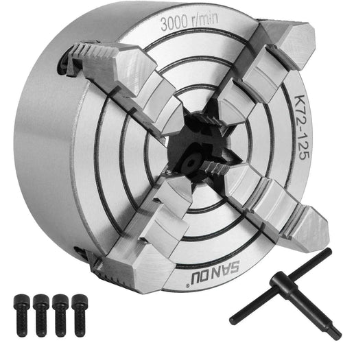 Amocart 4-Jaw Lathe Chuck K72-125 125 mm / K72-100 100 mm  Reversible Jaw Metal Lathe Chuck Turning Machine Accessories