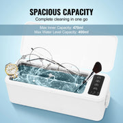Load image into Gallery viewer, SucceBuy 200/450/650ml Portable Ultrasonic Cleaner Machine w/ Timer Modes Cleaning Basket for Eyeglasses Watches Dentures Rings - AMOCART
