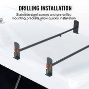 Bild in Galerie-Viewer laden, SucceBuy Van Roof Ladder Rack 2/3 Bars Alloy Steel Roof Racks 500/750 LBS Capacity Rain-Gutter Roof Rack Van Ladder Rack for Van

