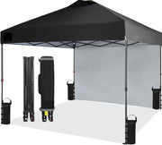 Load image into Gallery viewer, 10x10FT Pop Up Gazebos Canopy Tent with Removable Sidewall, One-Push Instant Setup Outdoor Canopy Shelter with Vented Roof, Roller Bag &amp; Sandbags for Beach Camping Market
