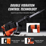 Amocart Demolition Jack Hammer 3500W Concrete Breaker 2pcs Chisel Gloves for Trenching 1900 BPM Heavy Duty Electric Jack Hammer