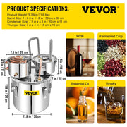 Load image into Gallery viewer, DIY Moonshine Apparatus Stainless Steel Still Whisky Beer Brandy Home Use Amocart 12L 20L 30L 50L Alcohol Brewing Distiller
