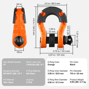 Load image into Gallery viewer, Amocart 2pcs 3/4" D-Ring Shackle U-Hook Loop Shackles with 7/8" Pin Isolators &amp; Washers for Jeep Off Road Vehicle Recovery
