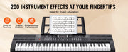 Bild in Galerie-Viewer laden, SucceBuy 61 Key Digital Keyboard Piano Electric Portable Piano 200 Tones 200 Rhythms or 600 Tones 500 Rhythms for Beginner Use
