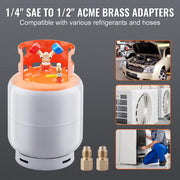 Charger l'image dans la visionneuse de galerie, Amocart Refrigerant Recovery Tank 50 LBS Capacity 400 psi Portable Cylinder Tank with Y-Valve for Liquid/Vapor, for R22/R134A
